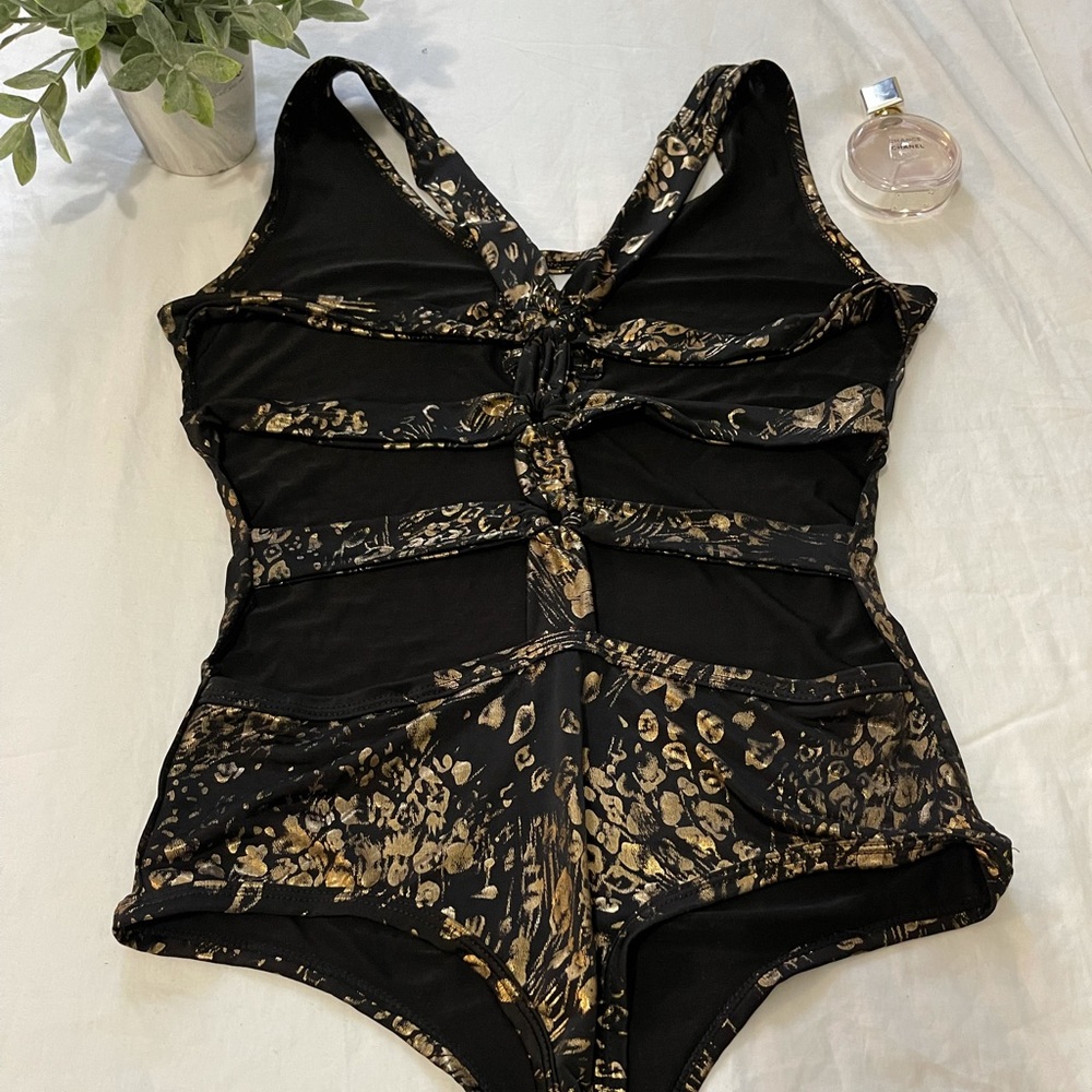 Black & gold sexy bodysuit